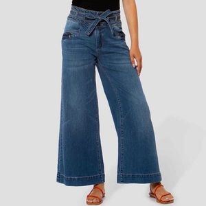 Lola Jeans • 27 • Avery VB High Rise Wide Leg Palazzo Jeans Bubbly 4 Way Stretch
